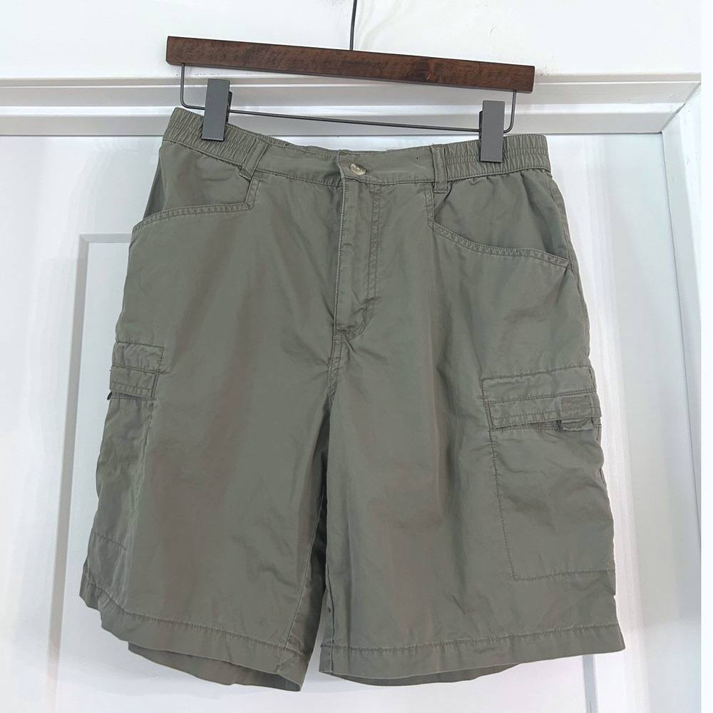 Columbia Womens Cargo Shorts Olive Green Cotton Hiking Utility 8 Outdoor Utility